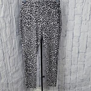 Michael Kors Leopard Print Skinny Pull On Pants Size Medium